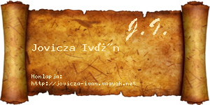 Jovicza Iván névjegykártya